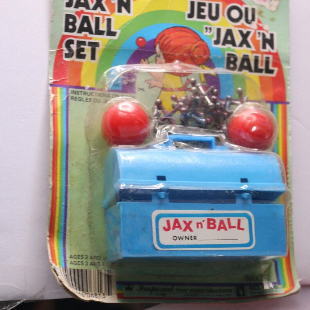 Vintage Imperial Jax n'Ball Case Mini Play Set Toy Jax & Ball With Tool Case Fun